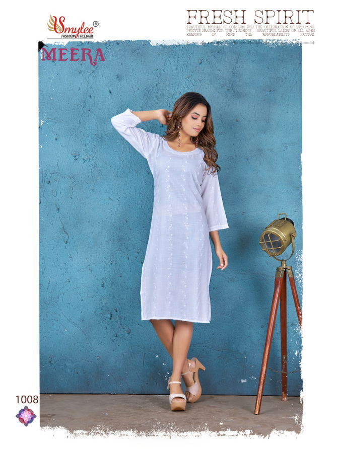 Rung Meera Rayon Fancy Stylish Regular Wear Kurtis Collection